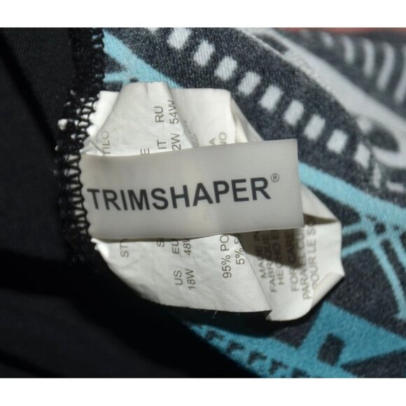 Trimshaper Tankini Top Women's Plus Size 18W Striped Geometric Swimsuit Padded - Picture 8 of 10